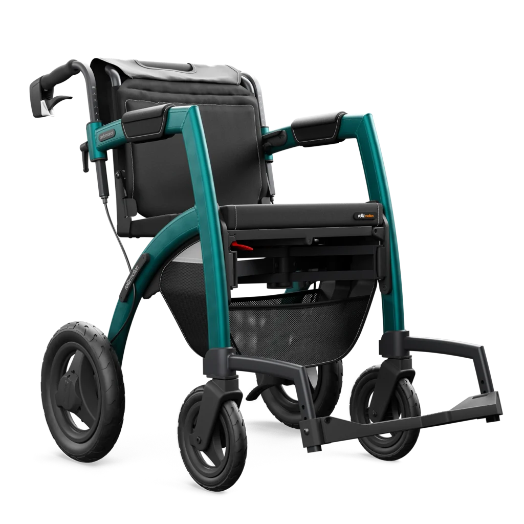 Rollz Motion Performance Jungle Green regular size in wheelchair configuration