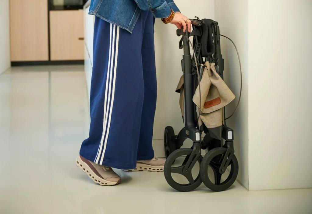 Folding the Rollz Flow into a compact package to place it away neatly